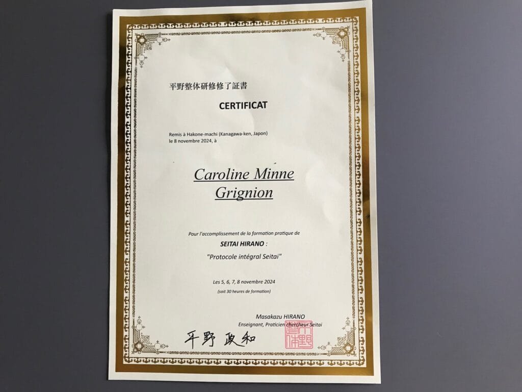 Diplôme de Shiatsu Caroline Grignion